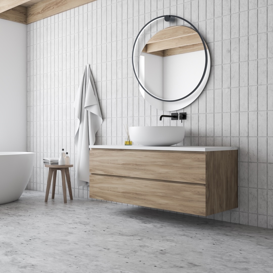 LED-Wandleuchte SATURNO LED/46W/230V Ø 80 cm IP44 schwarz