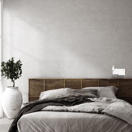 LED-Wandleuchte SHELF LED/4W+LED/5W+LED/2W/230V + USB-Anschluss weiß