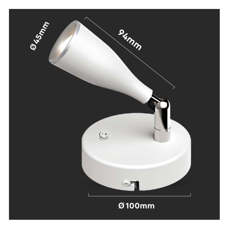 LED Wandspot LED/4,5W/230V 3000K weiß