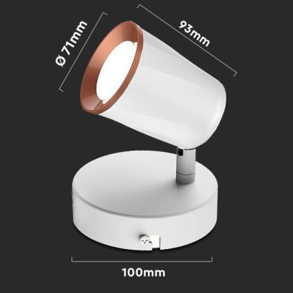 LED Wandspot LED/5W/230V 3000K weiß