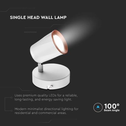 LED Wandleuchte Spot LED/5W/230V 4000K Weiß