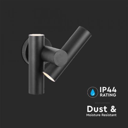 Flexibler LED-Wandstrahler für den Außenbereich 2xLED/3W/230V 4000K IP44 schwarz