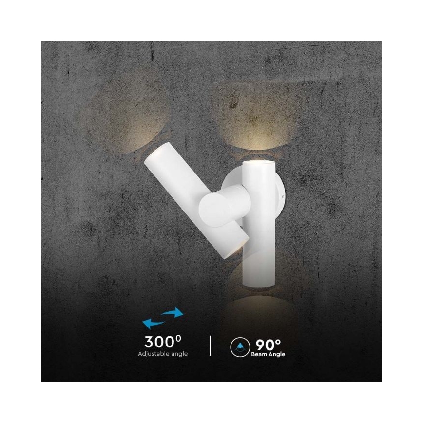 LED-Wandstrahler für den Außenbereich 2xLED/3W/230V 4000K IP44 weiß