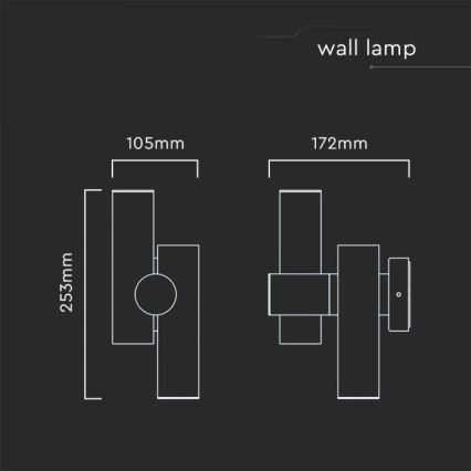 LED-Wandstrahler für den Außenbereich 2xLED/3W/230V 4000K IP44 weiß