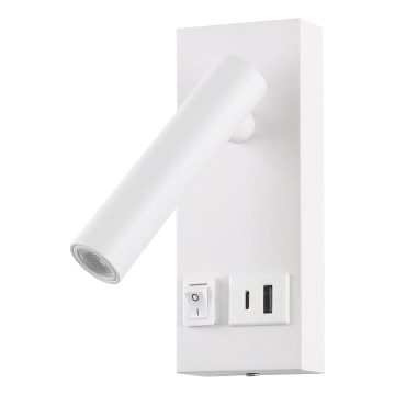 LED-Wandstrahler mit USB LED/2W/230V weiß