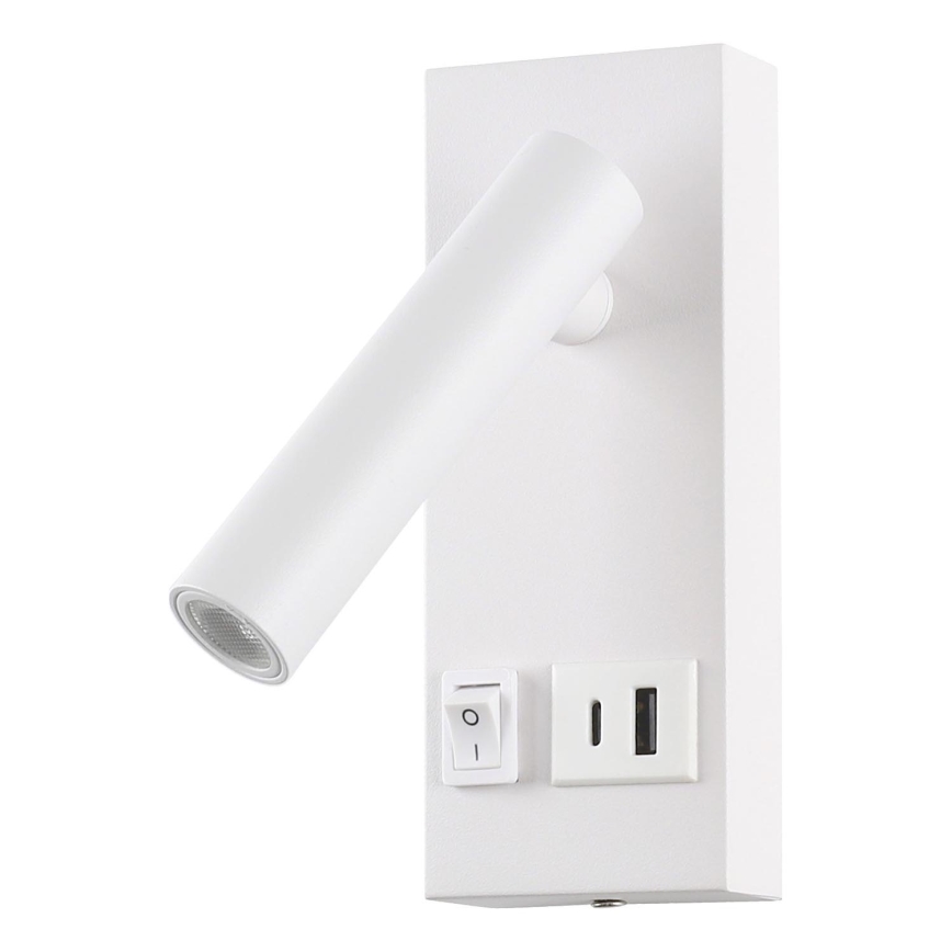 LED-Wandstrahler mit USB LED/2W/230V weiß