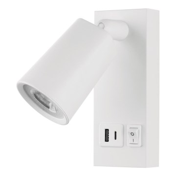 LED-Wandstrahler mit USB LED/5W/230V weiß