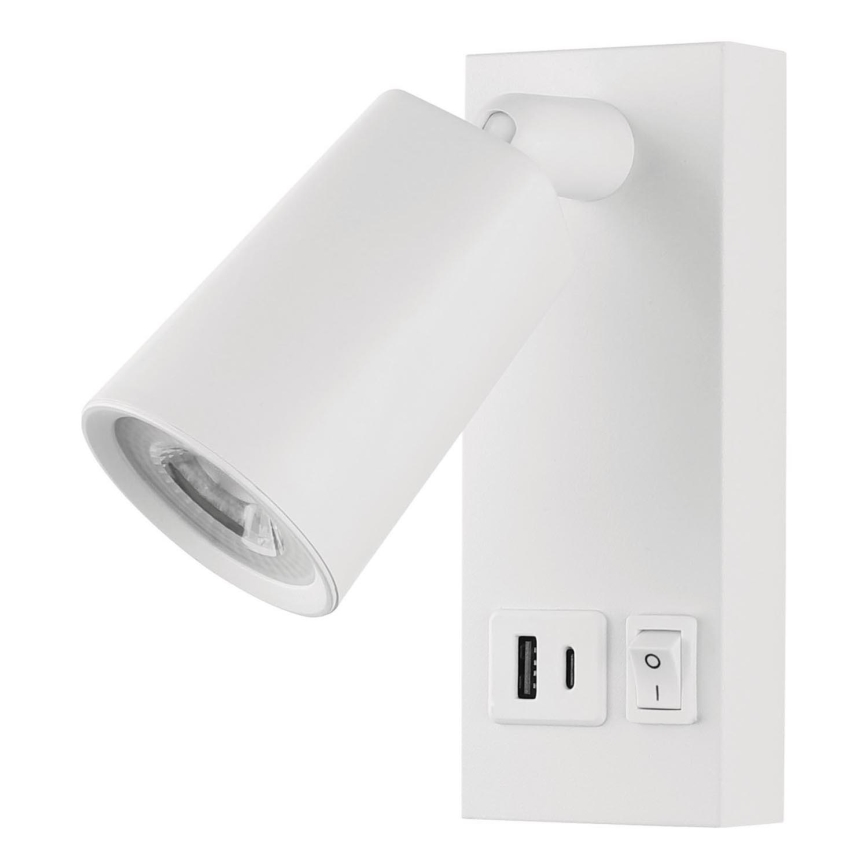 LED-Wandstrahler mit USB LED/5W/230V weiß