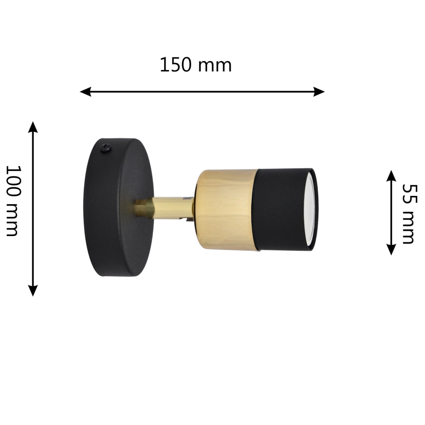 LED-Wandstrahler TUBSSON 1xGU10/4,8W/230V schwarz/golden