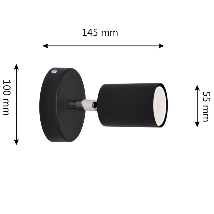 LED-Wandstrahler TUNE 1xGU10/4,8W/230V schwarz