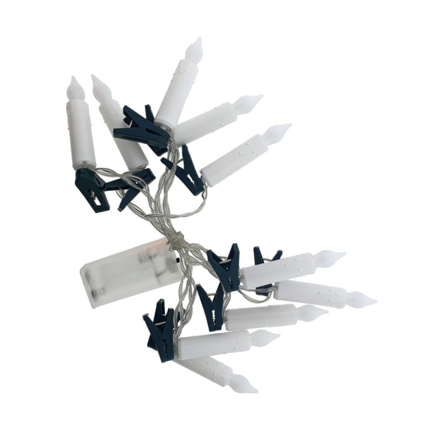 LED-Weihnachts-Dekolichterkette 10xLED/2xAA 1,65 m warmweiß Kerzen