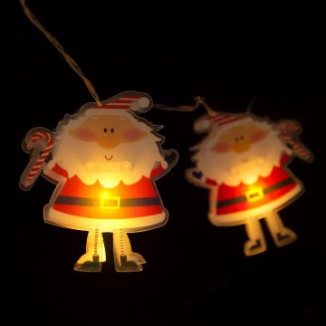 LED-Weihnachts-Lichterkette 10xLED/2xAA 1,35 m warmweiß santa