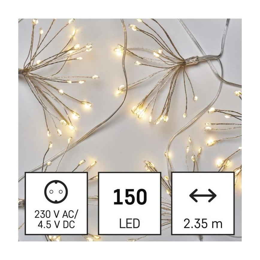 LED Weihnachts-Lichterkette 150xLED/5,35m warmweiß