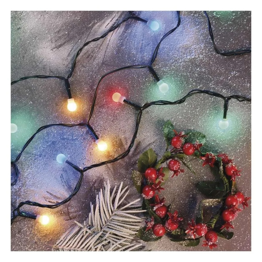 LED-Weihnachts-Lichterkette 200 LEDs / 8 Funktionen, 25 m, IP44, Mehrfarbig