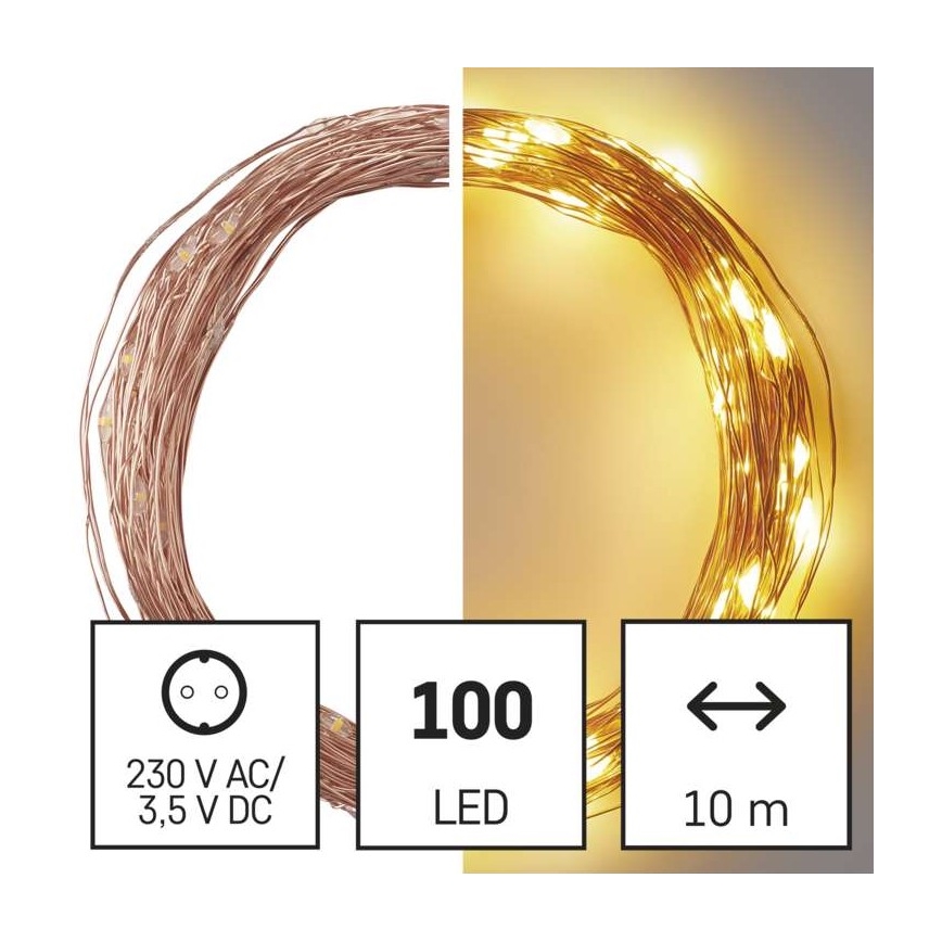 LED Weihnachts-Lichterkette für den Außenbereich 100xLED/15m IP44 warmweiß