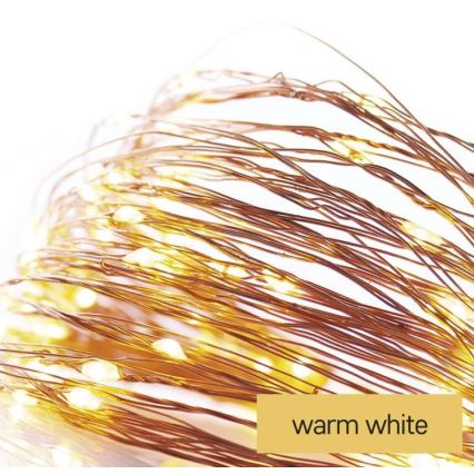 LED Weihnachts-Lichterkette für den Außenbereich 100xLED/15m IP44 warmweiß