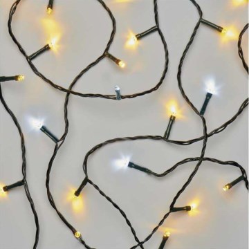 LED-Weihnachts-Lichterkette für den Außenbereich, 120 LEDs / 2 Funktionen, 17 m, IP44, warm-/kaltweiß