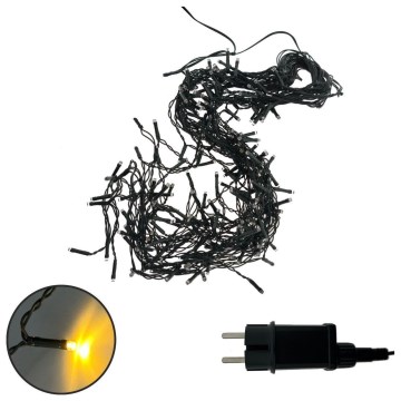 LED-Weihnachts-Lichterkette für den Außenbereich, 200 LEDs/230 V, 7,6 m, IP44, schwarz