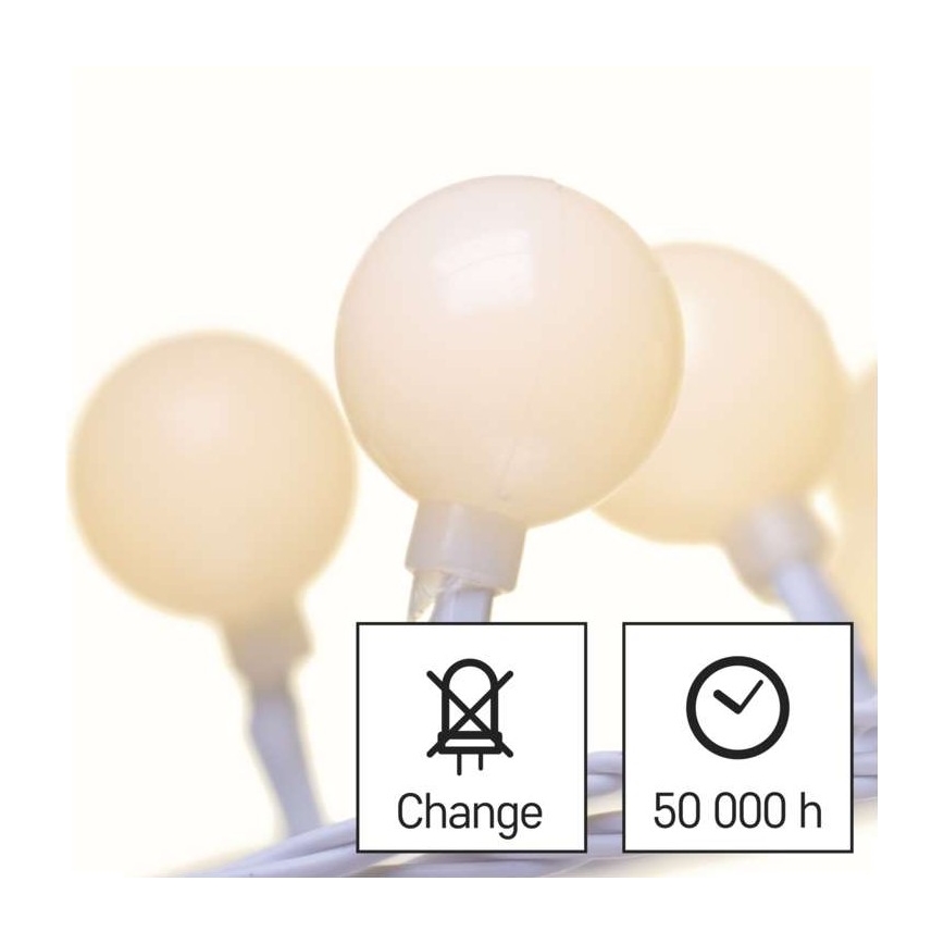 LED Weihnachts-Lichterkette für den Außenbereich 40xLED/9m IP44 warmweiß
