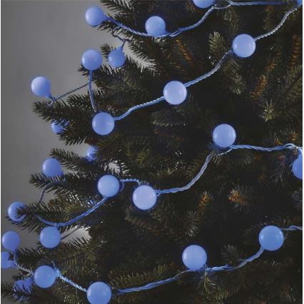 LED-Weihnachts-Lichterkette für den Außenbereich, 40×LED / 9 m, IP44, blau