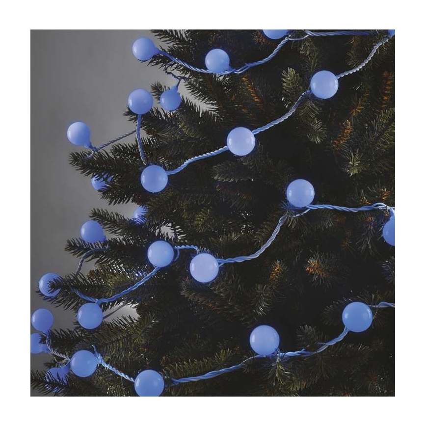 LED-Weihnachts-Lichterkette für den Außenbereich, 40×LED / 9 m, IP44, blau