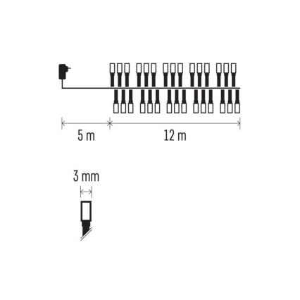 LED Weihnachts-Lichterkette für den Außenbereich 600xLED/17m IP44 warmweiß
