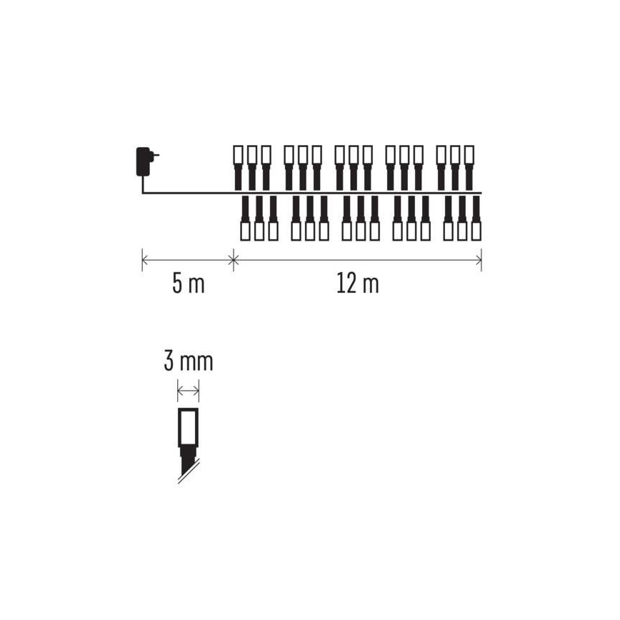 LED Weihnachts-Lichterkette für den Außenbereich 600xLED/17m IP44 warmweiß
