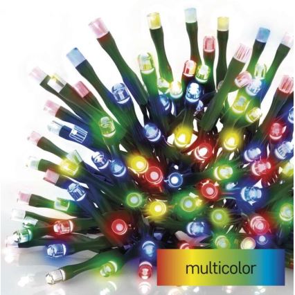 LED-Weihnachts-Lichterkette für den Außenbereich 80xLED/13m IP44 mehrfarbig
