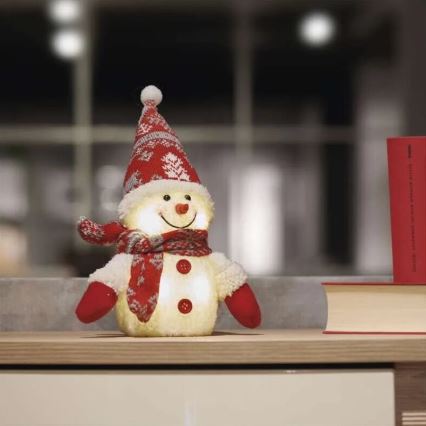 LED Weihnachtsdekoration 4xLED/3xAAA Schneemann