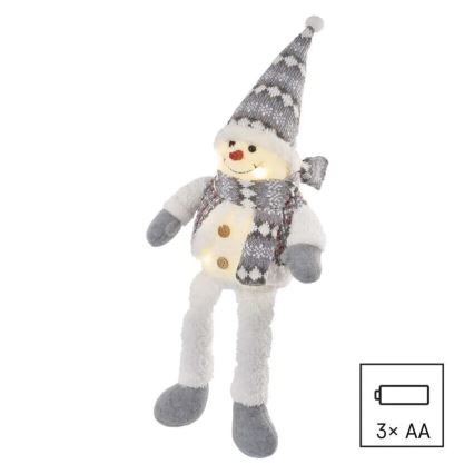 LED Weihnachtsdekoration 6xLED/3xAA Schneemann