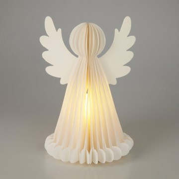LED Weihnachtsdekoration 12xLED/3xAA 38 cm warmweiß Engel
