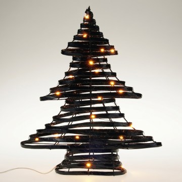 LED-Weihnachtsdekoration 30xLED/3xAA 40 cm warmweiß Baum/schwarz