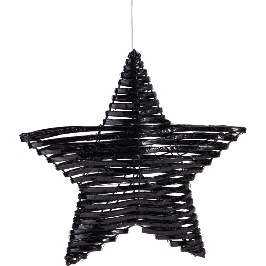 LED Weihnachtsdekoration 30xLED/3xAA 40 cm warmweiß Stern/schwarz