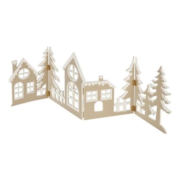 LED-Weihnachtsdekoration 40xLED/2xAA, warmweiß – Stadtmotiv