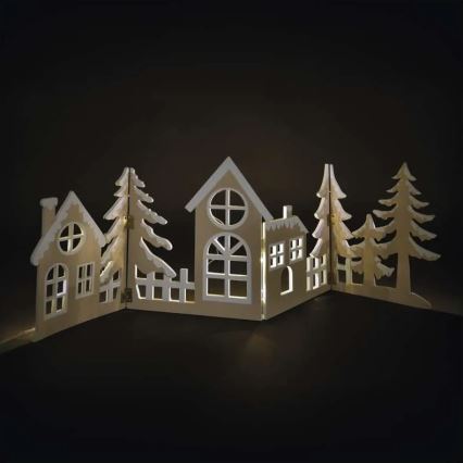 LED-Weihnachtsdekoration 40xLED/2xAA, warmweiß – Stadtmotiv