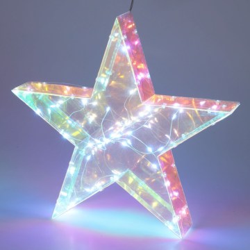 LED-Weihnachtsdekoration 50xLED/3xAA 40 cm warmweißer Stern