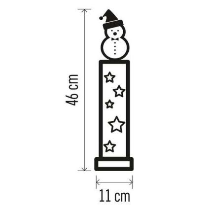 LED-Weihnachtsdekoration 7xLED/2xAA Schneemann