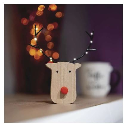 LED Weihnachtsdekoration 8xLED/2xAAA Rentier