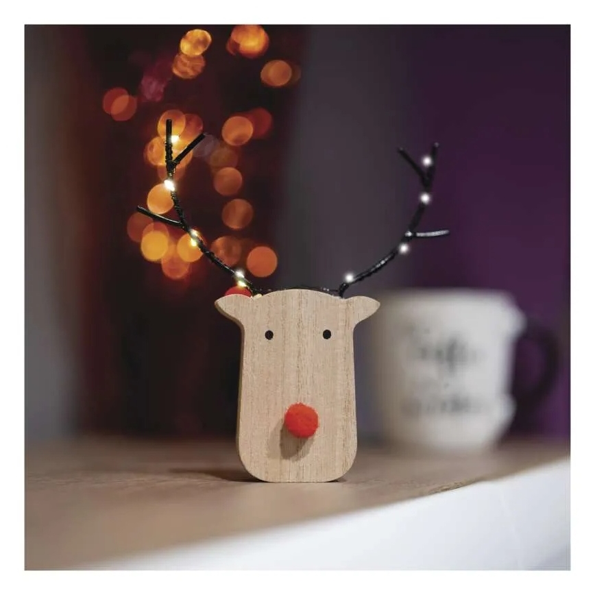 LED Weihnachtsdekoration 8xLED/2xAAA Rentier