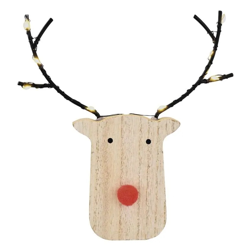 LED Weihnachtsdekoration 8xLED/2xAAA Rentier