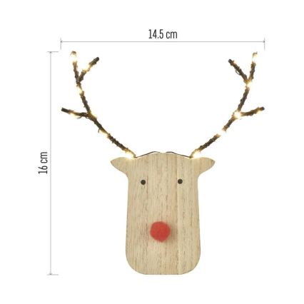 LED Weihnachtsdekoration 8xLED/2xAAA Rentier