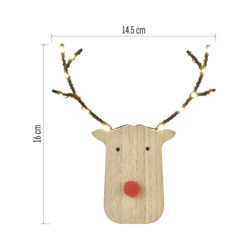 LED Weihnachtsdekoration 8xLED/2xAAA Rentier