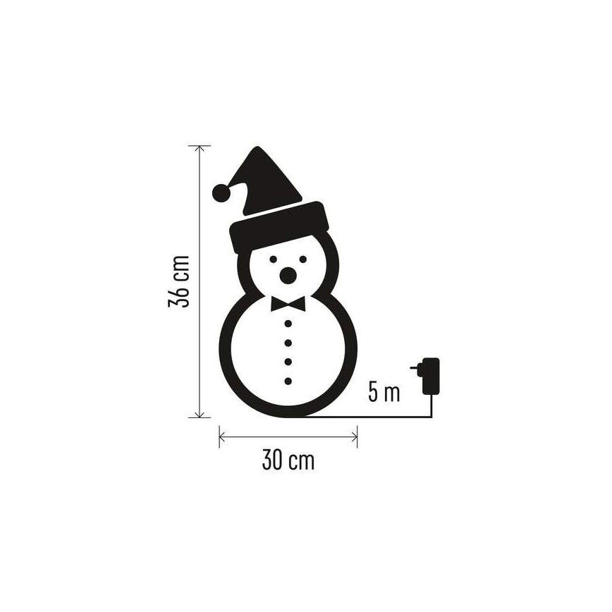 LED-Weihnachtsdekoration für den Außenbereich 40xLED/2,1W/230V IP44 Schneemann