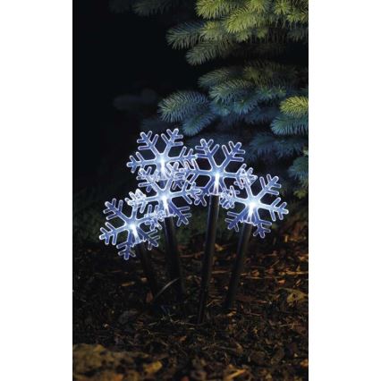 LED-Weihnachtsdekoration für den Außenbereich 5xLED/3xAA IP44 Schneeflocken