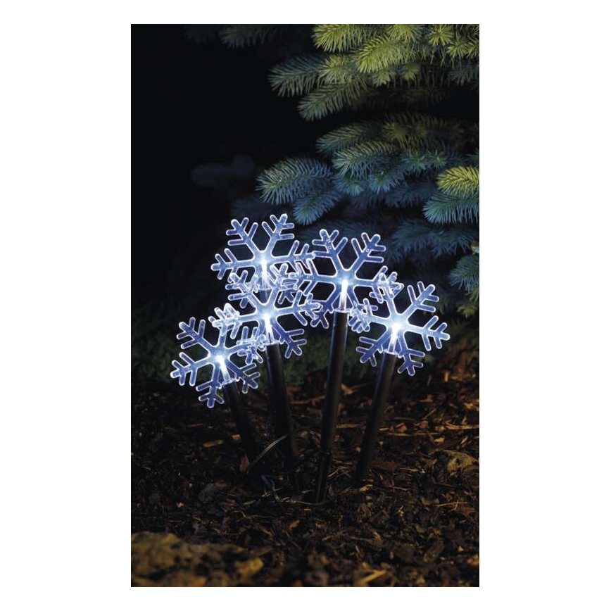 LED-Weihnachtsdekoration für den Außenbereich 5xLED/3xAA IP44 Schneeflocken