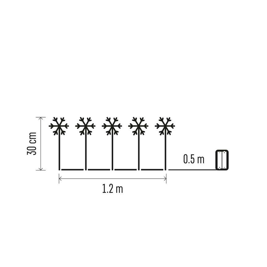 LED-Weihnachtsdekoration für den Außenbereich 5xLED/3xAA IP44 Schneeflocken