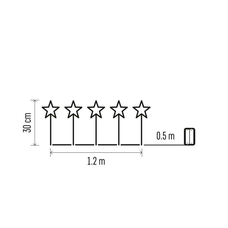 LED-Weihnachtsdekoration für den Außenbereich 5xLED/3xAA IP44 Sterne
