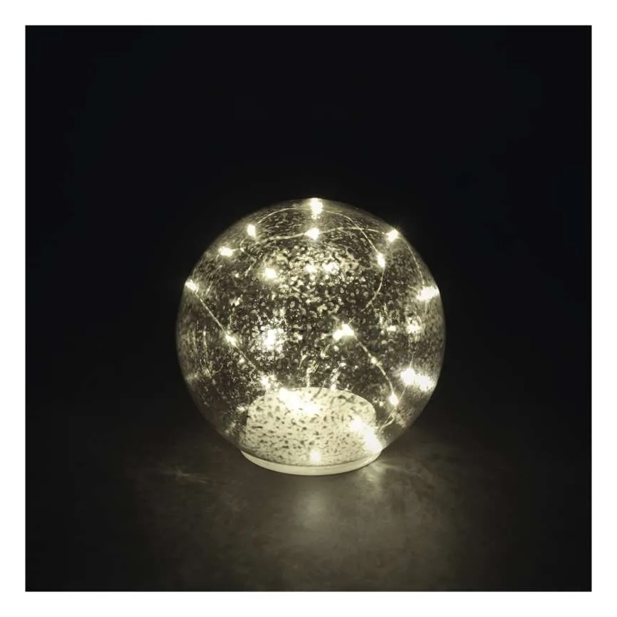 LED-Weihnachtsdekoration Kugel Ø 15 cm, 20× LED, 3× AA-Batterien