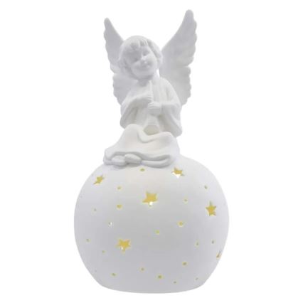 LED-Weihnachtsdekoration LED/0,4W/2xAA Keramischer Engel