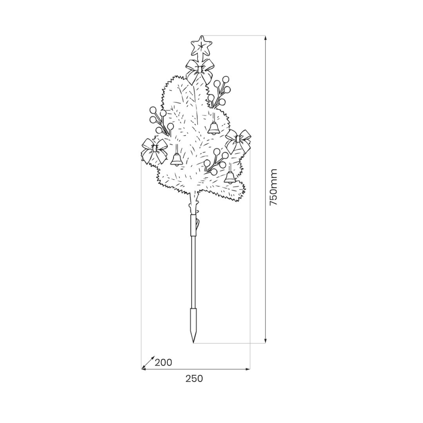 LED-Weihnachtsdekoration LED/1W/230V 75 cm IP44 grün